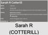 Sarah R (COTTERILL)