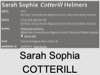Sarah Sophia COTTERILL